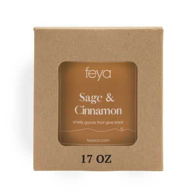 Feya Sage & Cinnamon 17 oz Candle In Box