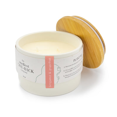 Feya Co Botanical Candle bergamot & grapefruit Bamboo lid