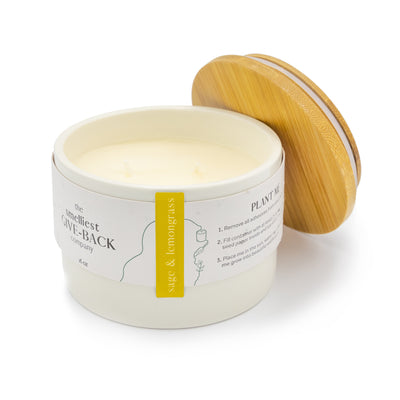 Feya Co Botanical Candle Sage & lemongrass Bamboo lid