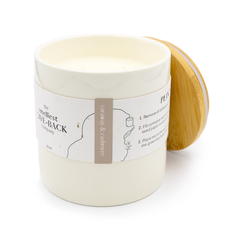 Feya Co Botanical Candle Bergamot & grapefruit 25ozFeya Co Botanical Candle Caraway & Cashmere25oz bamboo lid